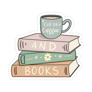 Cup of Coffee & Books Sticker