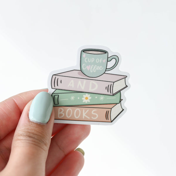 Cup of Coffee & Books Sticker